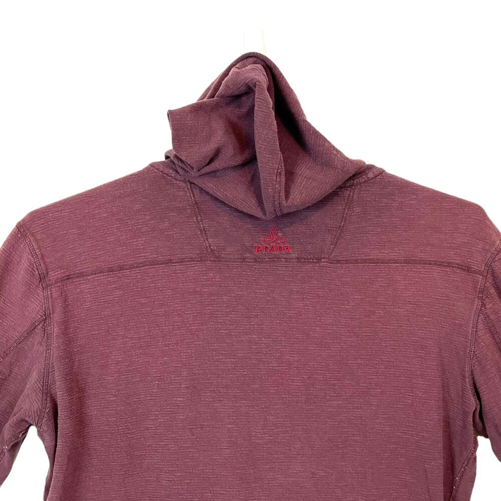 PrAna Breathe Womens Distressed Sun Faded Maroon Full Zip Hoodie Size Large - Picture 8 of 9